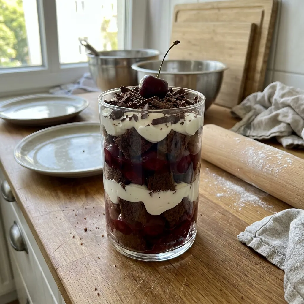 Schwarzwälder Kirschtorte im Glas