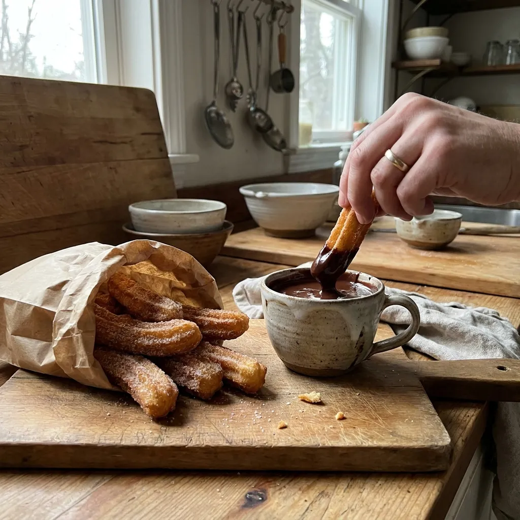 Churros mit heißer Schokolade