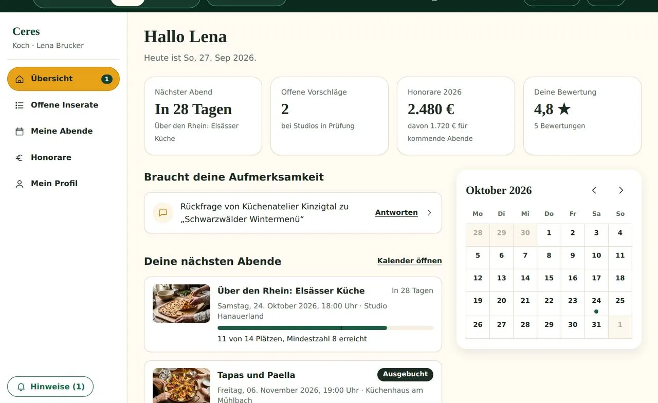 Übersicht eines Kochs