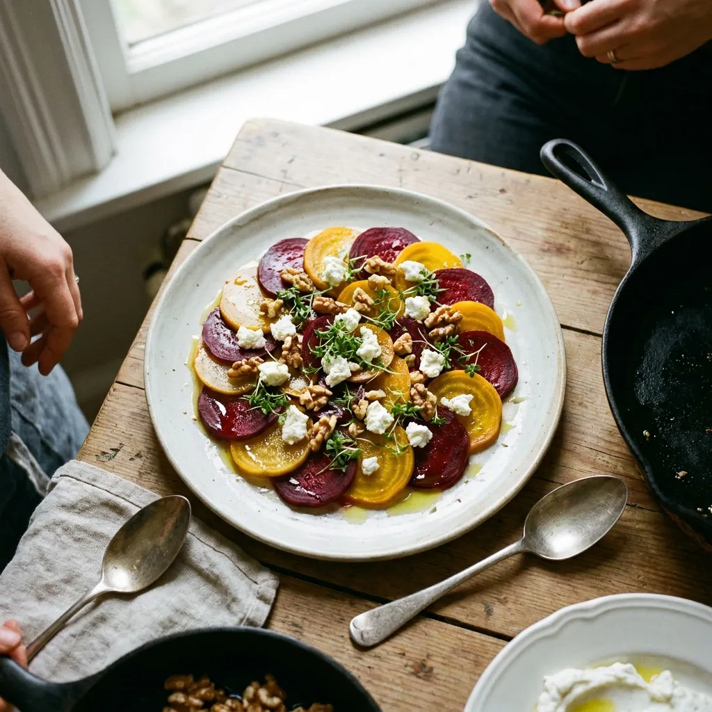 Carpaccio von Roter und Gelber Bete mit Feta